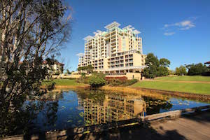 The-Sebel-Pelican-Waters-Golf-Resort--Spa---exterior-and-lake