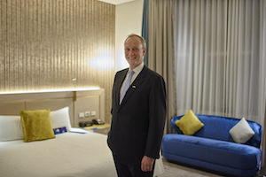 GM Radisson Blu Sydney hotel Peter Tudehope in the re-designed guest room