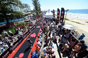 Ironman event finishing line Mooloolaba