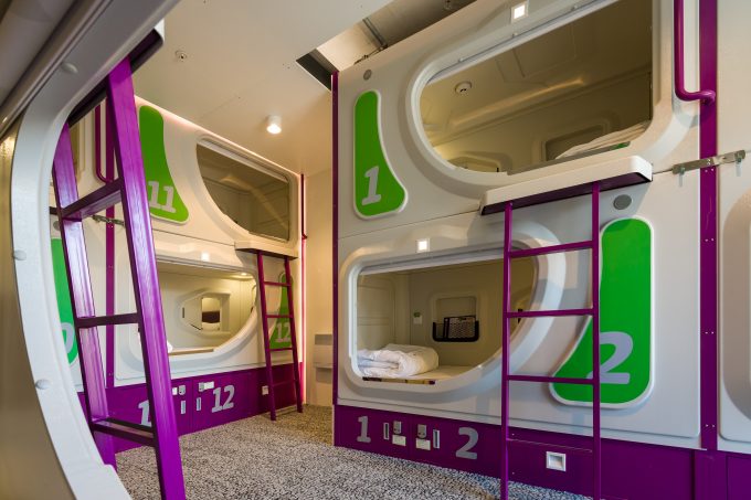 A JUCY Snooze pod room in Queenstown