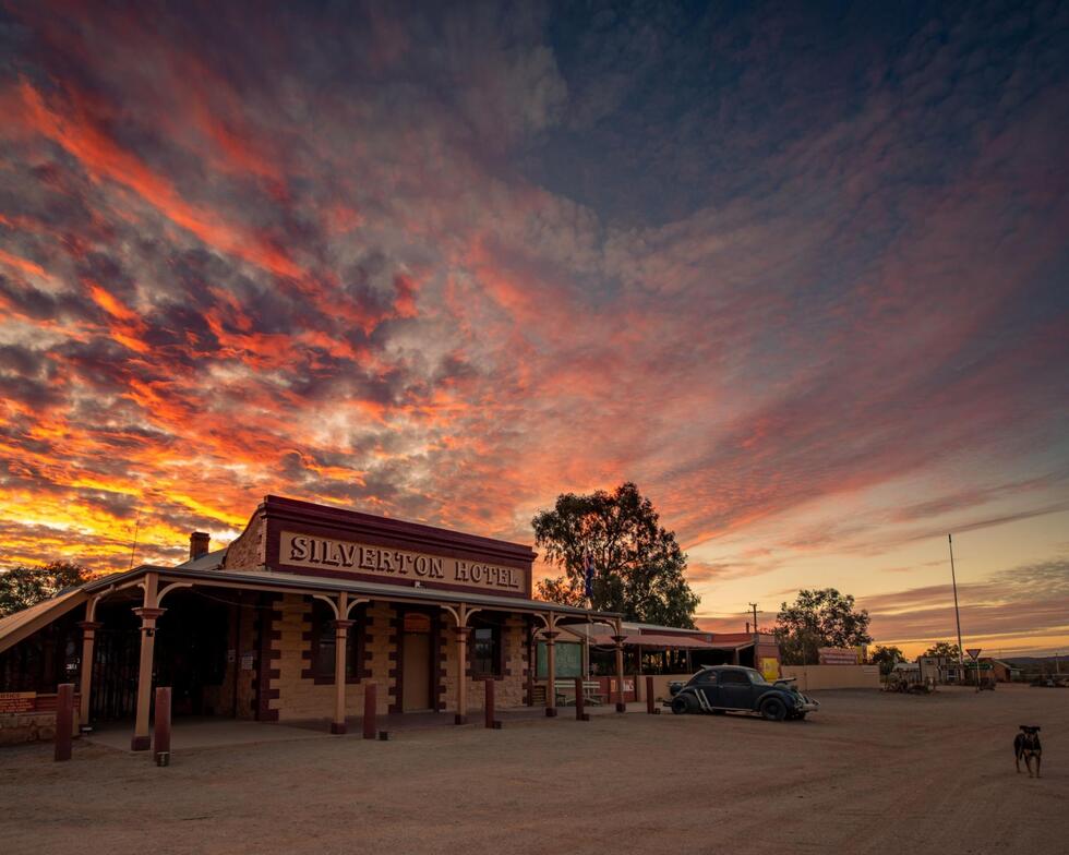 Silverton Hotel at dusk