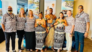 OUTRIGGER Fiji team with Fijian warrior and ladies_Melbourne Showcase at River's Edge, World Trade Centre
