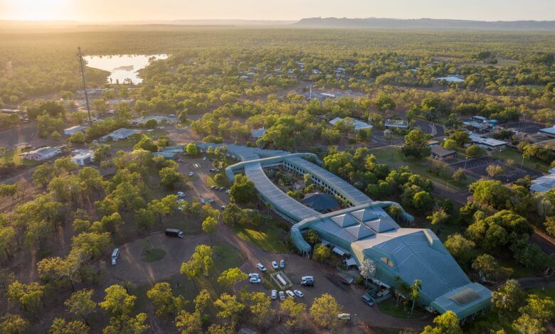 Mercure Kakadu Crocodile Hotel aerial.