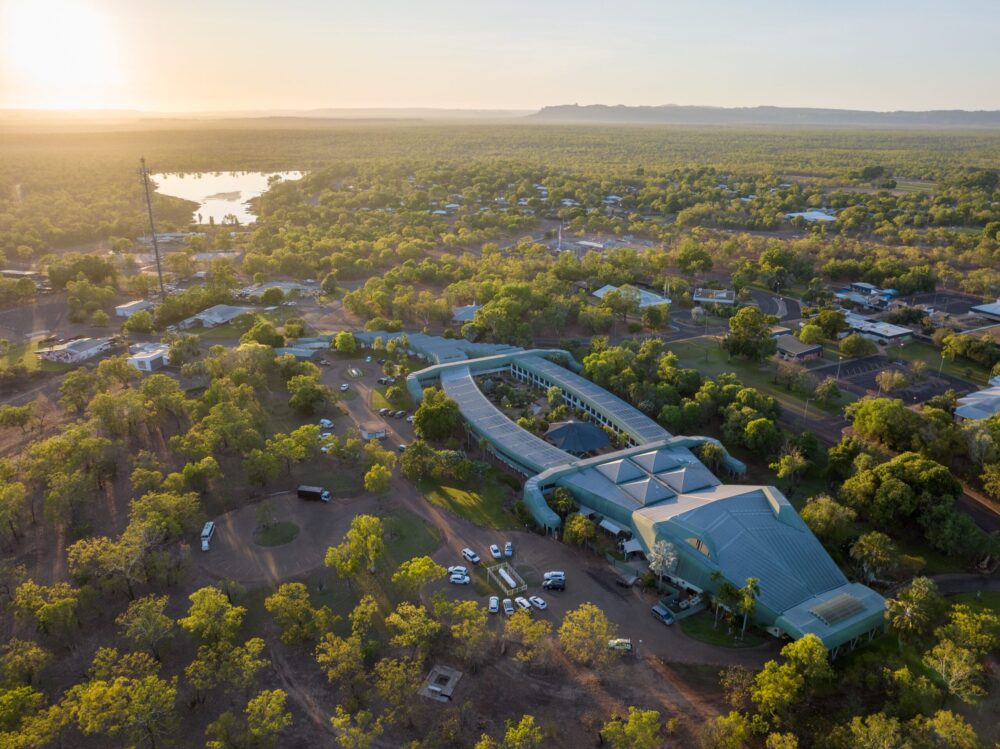 Mercure Kakadu Crocodile Hotel aerial.