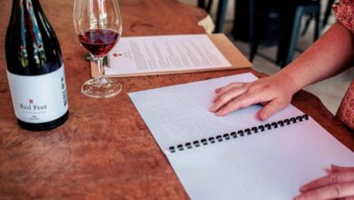 Red Feet Wines braille tasting notes